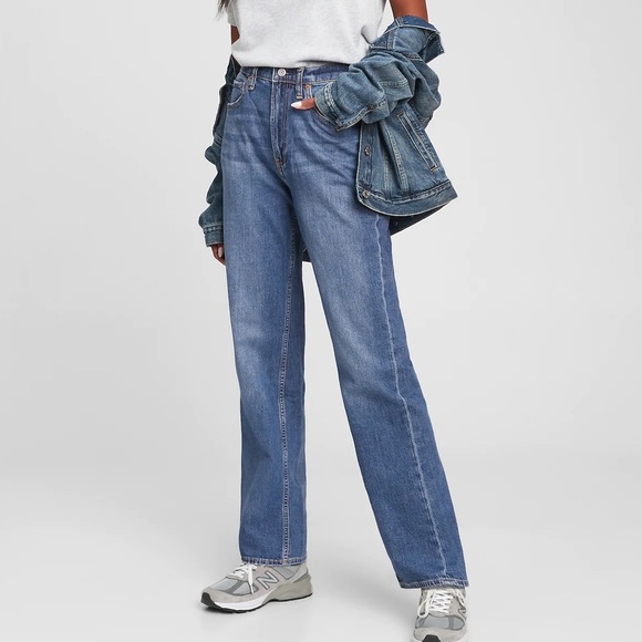 Gap High Rise '90s Loose Jeans in Organic Cotton with Washwell - Picture 1 of 7